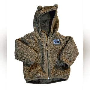 The North Face Tan Fleece Baby Bear Hoodie, Full Zip, 12 - 18 Months